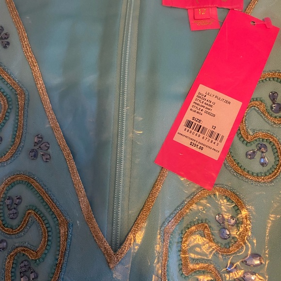 Lilly Pulitzer Blue Ibiza Penelope Shift, Size 12 - Picture 3 of 4